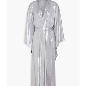 Norma Kamali silver metallic robe